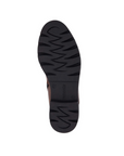 Black lugged rubber outsole of Remonte ankle boot.