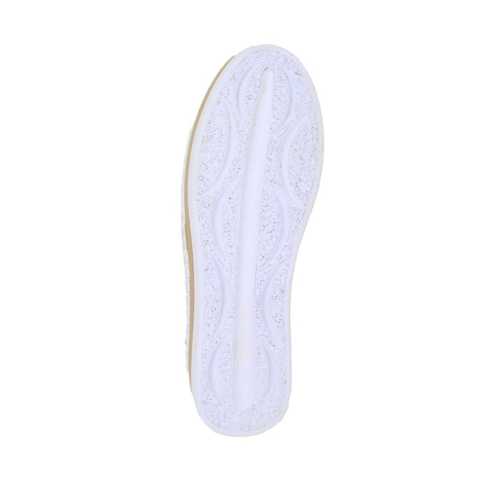 White light treaded outsole with semi-circle design.