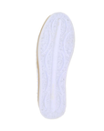 White light treaded outsole with semi-circle design.
