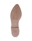 Close-up of a black shoe sole on a white background
