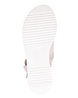 White line pattern tread on a wedge sandal outsole. 