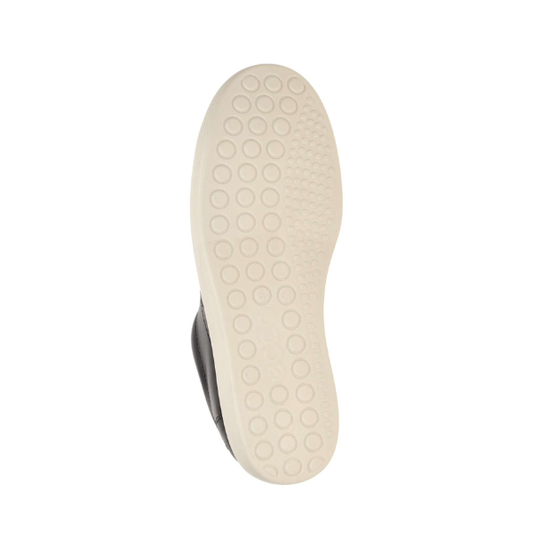 Ecco white outsole on sneaker with bubble design.