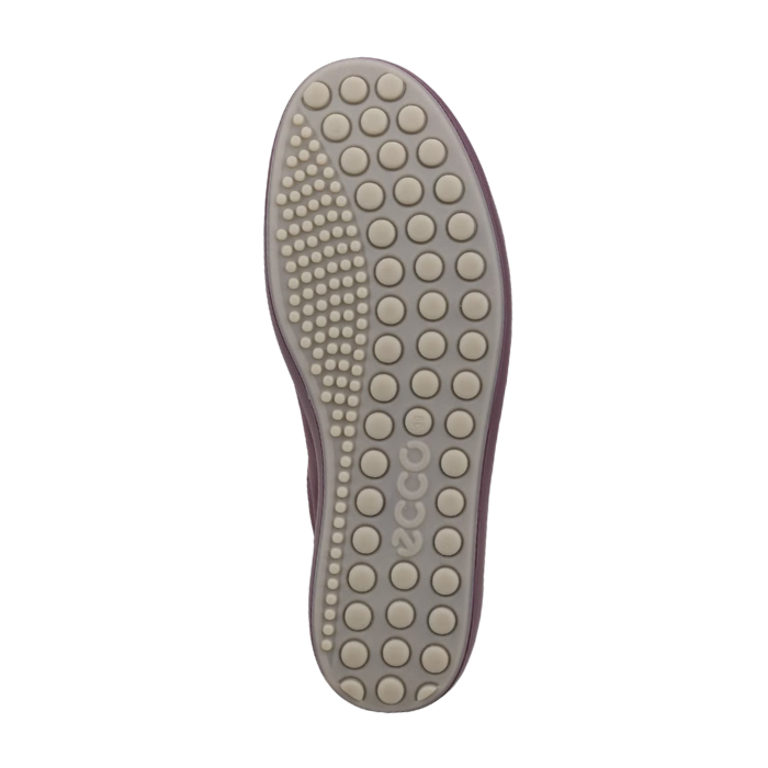 Circle tread pattern outsole of a sneaker with Ecco logo near heel.