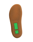 Brown pebble textured outsole with green El Naturalista logo at heel.