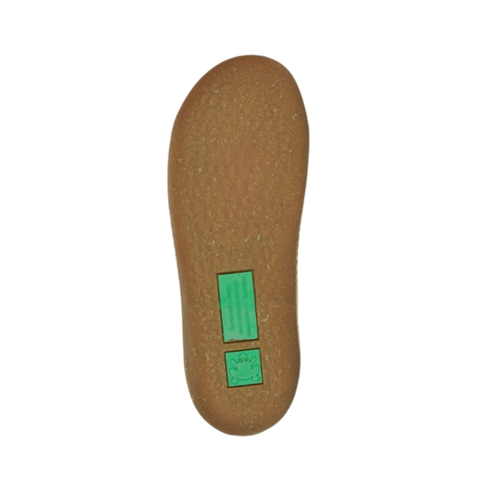 Light textured tan outsole with green El Naturalista branding at heel.