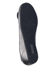 Black geometric designed tread of ballet flat with Josef Seibel logo stamped on heel.