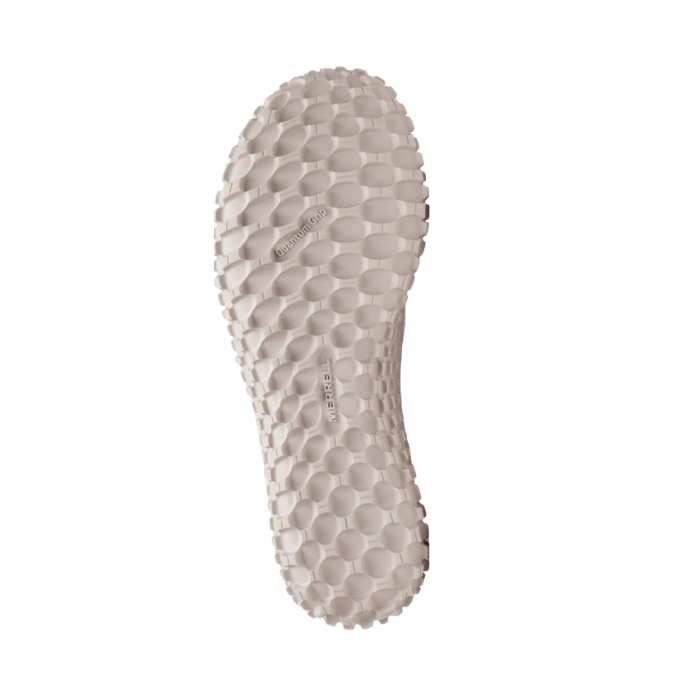 Deep textured outsole with "Quantum grip" and "Merrell" stamped in middle.