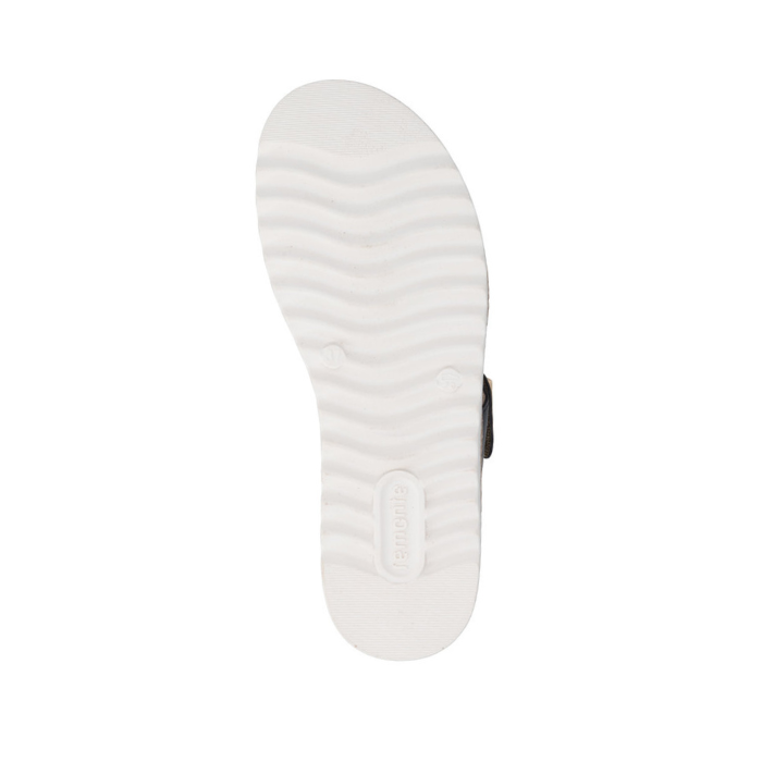 White wave patterned lugged outsole with Remonte logo on heel.