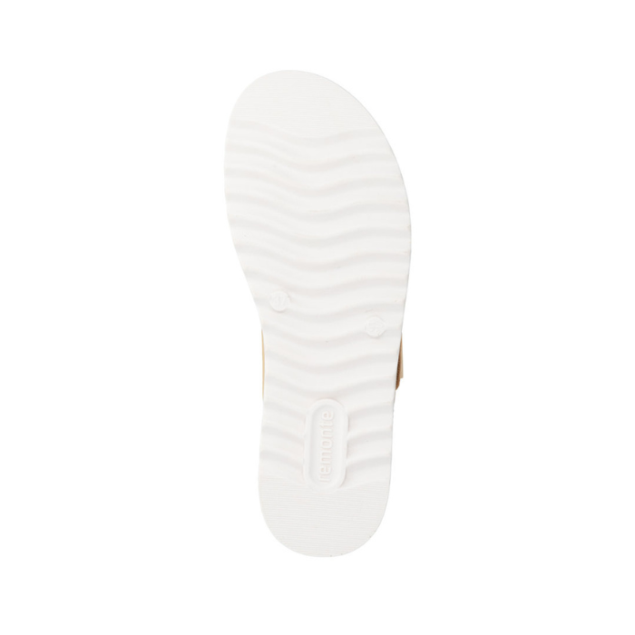 White wave patterned lugged outsole with Remonte logo on heel.