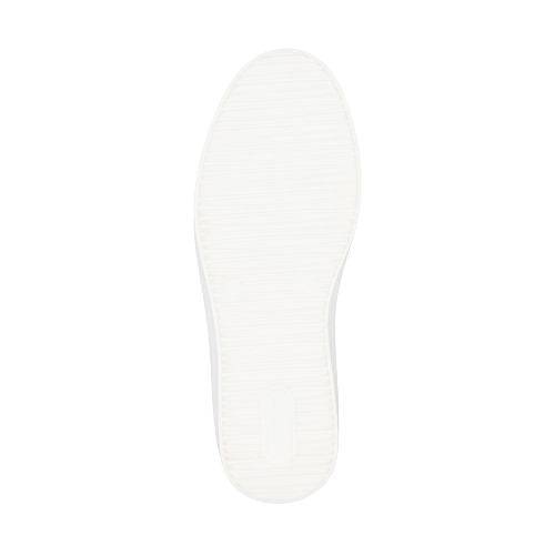 Bottom view of the green Remonte D1C06 women's sneaker showing the white textured sole for traction and support.
