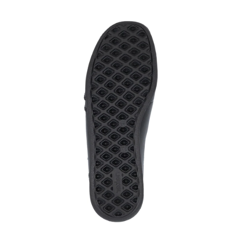 Black diamond shape treaded outsole with rieker logo on heel