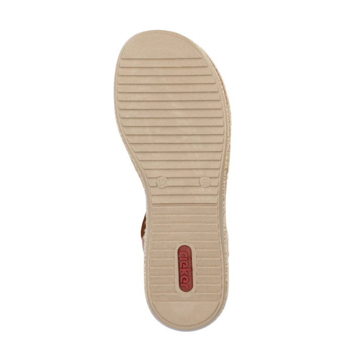 Light treaded outsole with red Rieker logo stamped on heel.