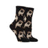 Women's Socksmith Pugs Socks in black featuring cute pug dog prints. Fun cotton crew socks perfect for dog lovers and casual wear.