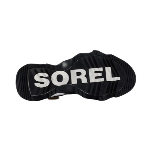 Black treaded outsole with white &quot;Sorel&quot; across bottom.