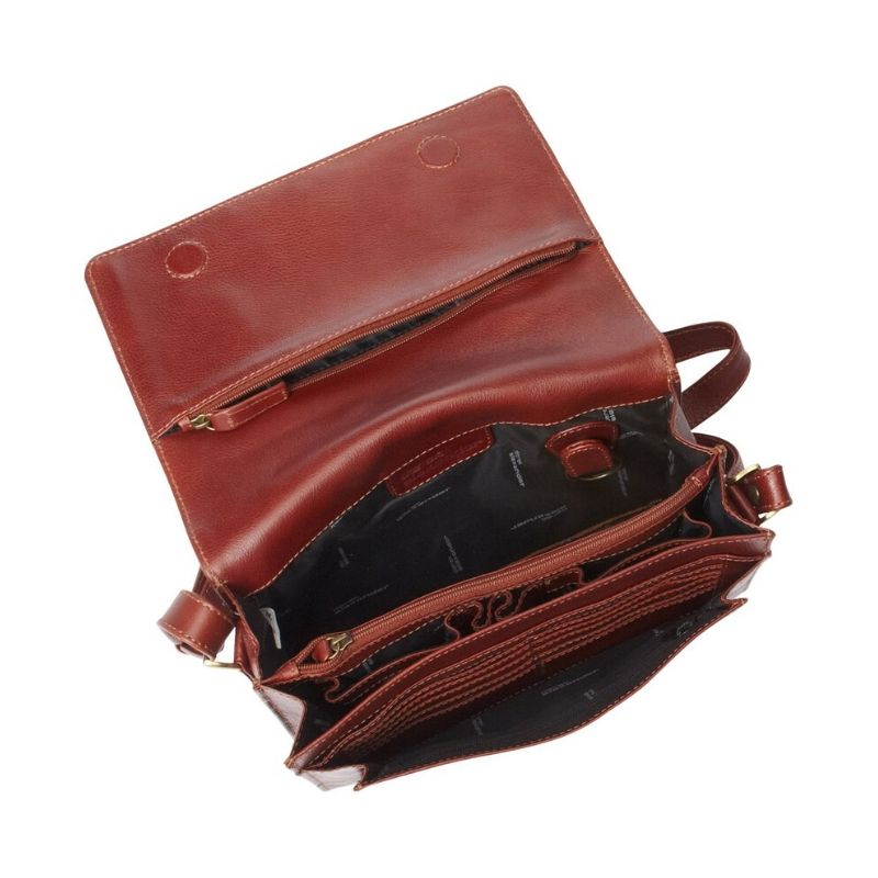 The inside of the whiskey handbag with many pockets for phone, cards, keys