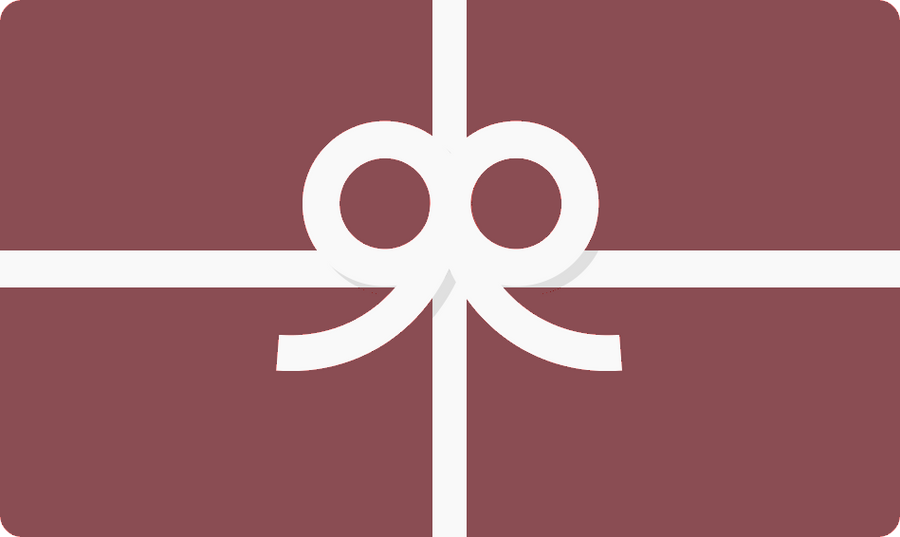 Burgandy White-Balmer Shoes gift card with white bow