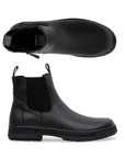Top and side view of the Blondo Davin leather chelsea boot.