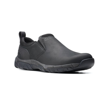 Black slip on sneaker style shoe with detail stitching 