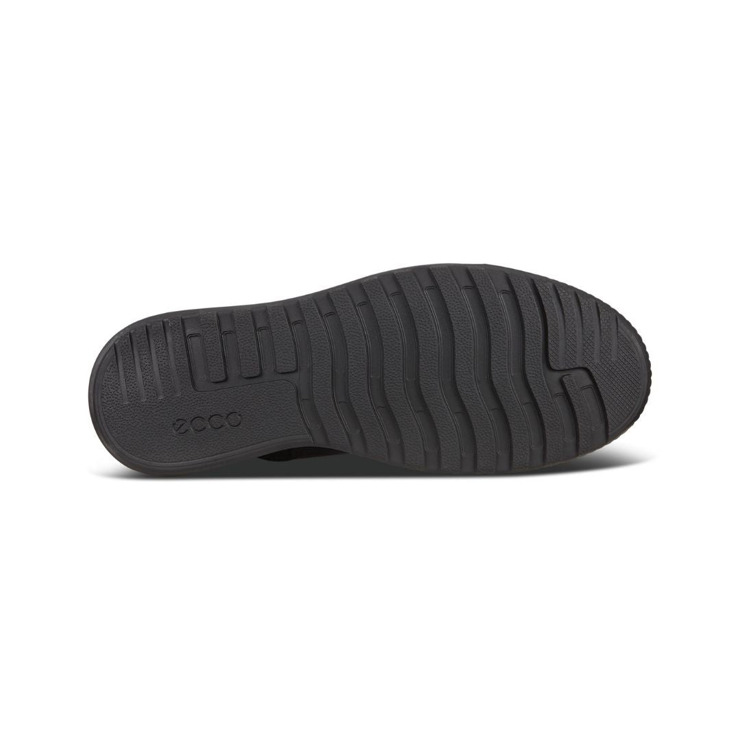 Black outsole with Ecco logo on heel.