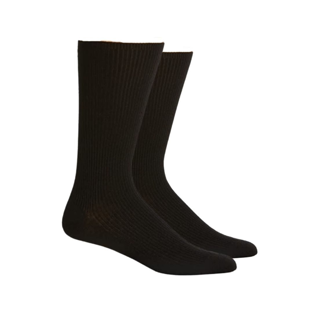 Pair of black non-elastic crew socks