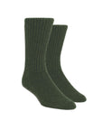 Pair of dark green cotton crew socks