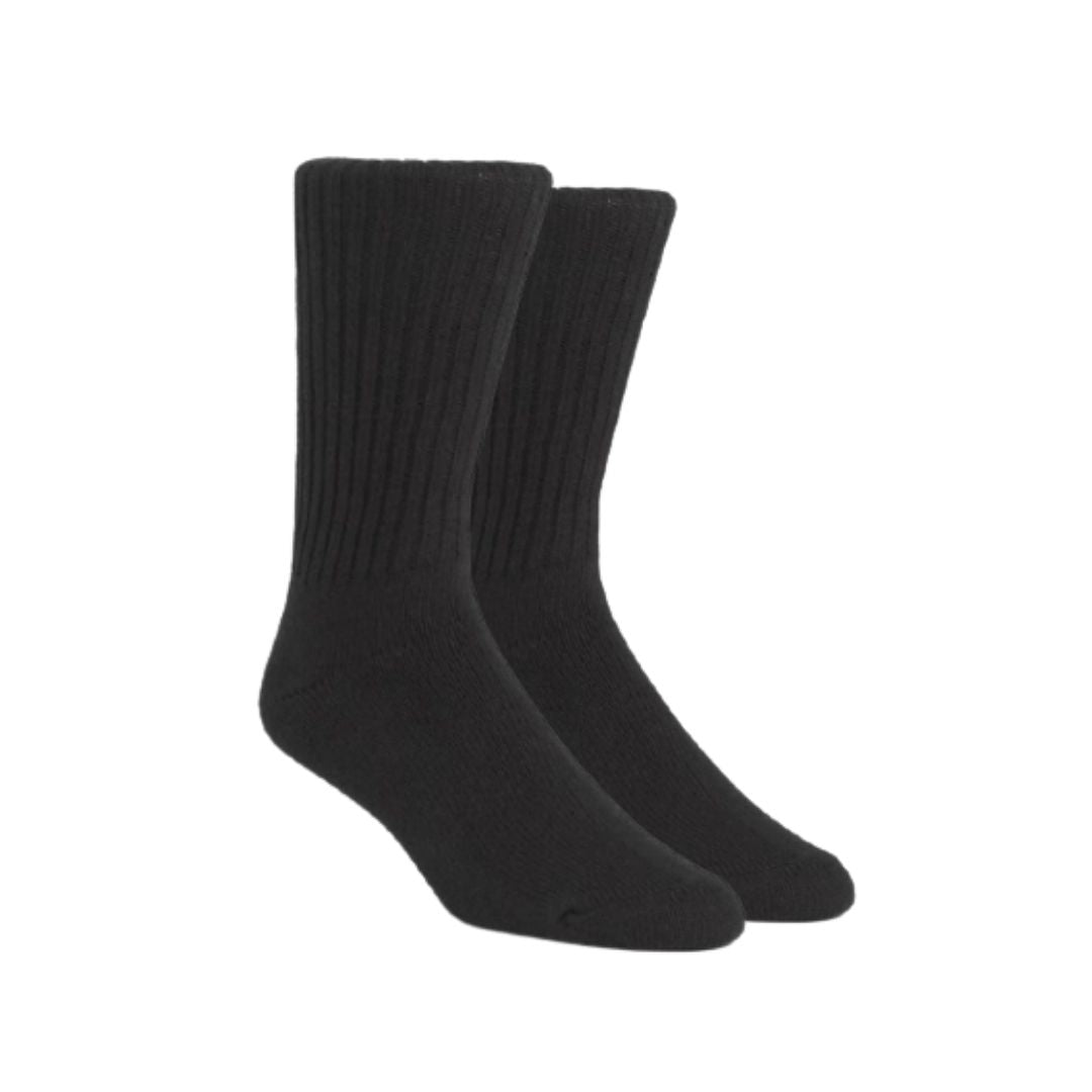 Pair of black cotton crew socks