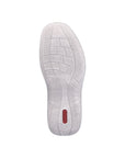 Grey outsole with red Rieker logo on heel.