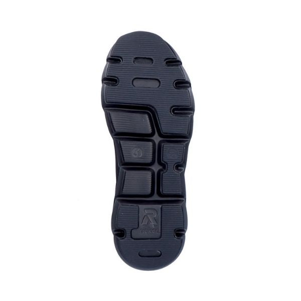 Black outsole with Rieker logo on heel.