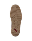 Tan outsole with red Rieker logo on heel.