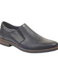 Men's black, semi-dress loafer with perforations. Made by Rieker.