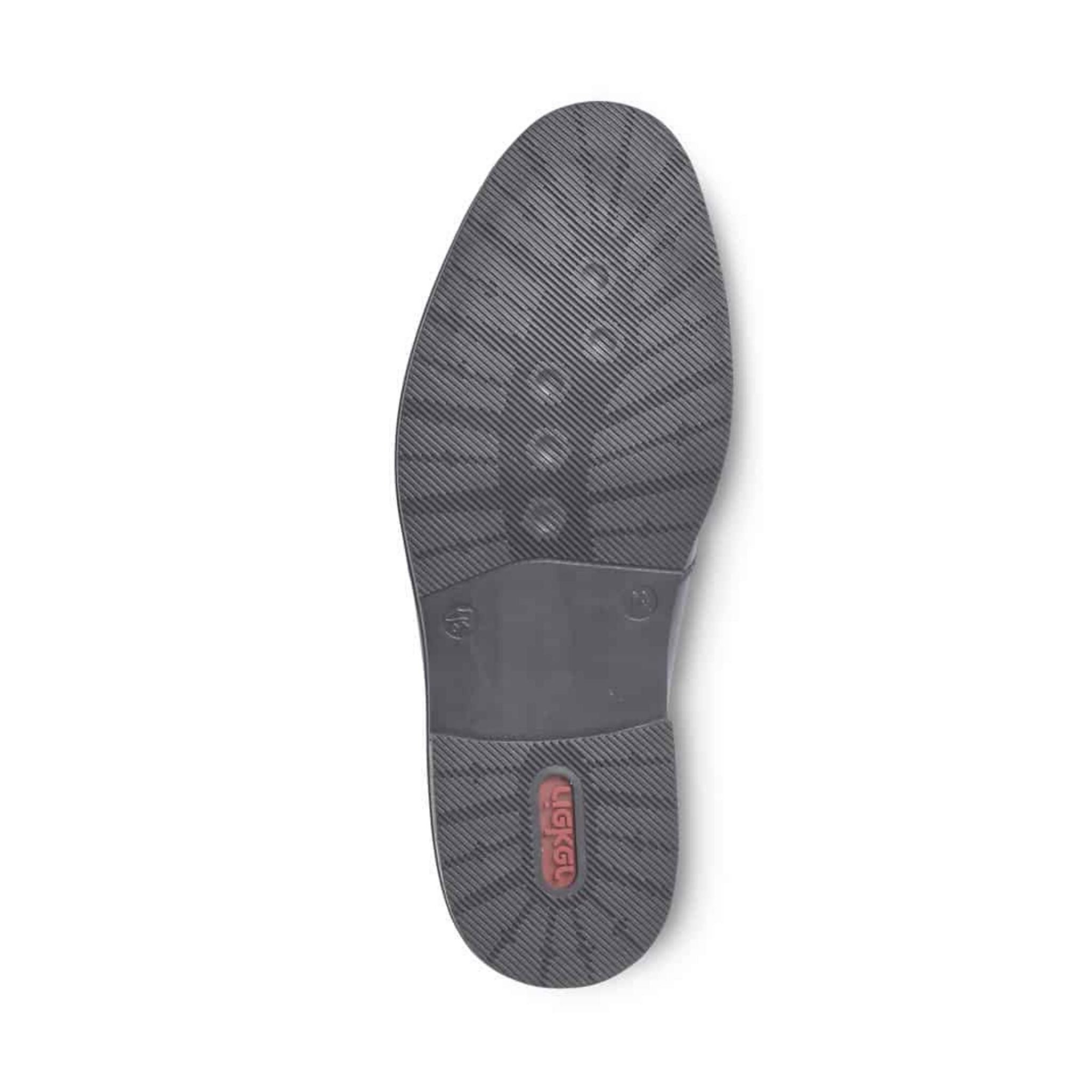Black outsole with slight heel on dress shoe