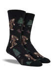 Black socks with Bigfoot and trees