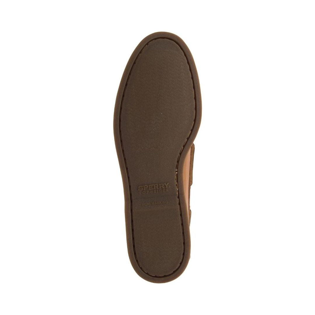 Brown outsole with Sperry logo 
