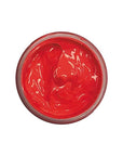 Scarlet red shoe cream polish in clear jar
