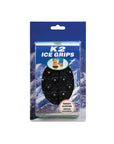 Blue Box for the K2 ice grips showing instructions and slip spikes