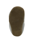 Brown suede outsole with Robeez logo imprinted on heel.