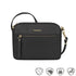 Travelon Anti-Theft Addison Small Crossbody Bag in black with gold-tone hardware, ideal for secure travel and daily use.