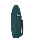 Side view of Travelon's crossbody bag in teal.