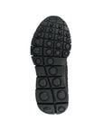 Black treaded outsole with circles for grip on the black Comfi sandal by Bernie Mev