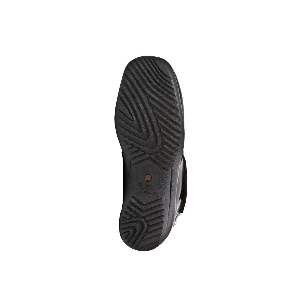 Black outsole of the Shea boot, textured for better tread. 