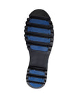 Black outsole of Bos&Co's Gala Prima boot showing seven blue ice grips.