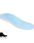 Blue insole with arch support. Cloud Footwear logo on heel.