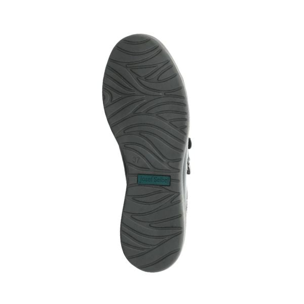 Black textured rubber outsole with Josef Seibel logo in the center. 