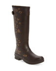 Tall brown leopard printed rubber boot