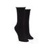 Women's McGregor non-elastic socks in black with roll top cuffs, made from soft antibacterial bamboo for breathable all-day comfort.