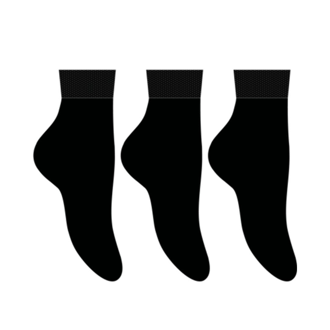 McGregor Women's Cotton Ankle Socks - 3Pack in solid black, featuring a low-cut design ideal for casual wear and sports fan accessories.