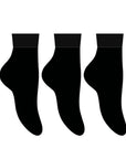 McGregor Women's Cotton Ankle Socks - 3Pack in solid black, featuring a low-cut design ideal for casual wear and sports fan accessories.