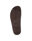 Brown outsole with tread on the Zeus footbed sandal by Mephisto
