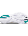 White outsole of women's Saucony sneaker.
