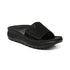 Slide Sandal in black with a thick cushioned outsole.